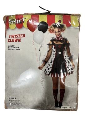 Spirit Twisted Clown Costume - Black, White & Red